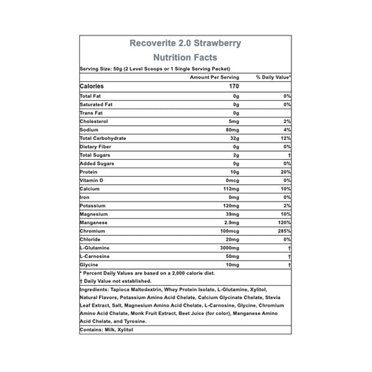 Hammer Nutrition Recoverite, Strawberry 2.0, 32 Servings NLA