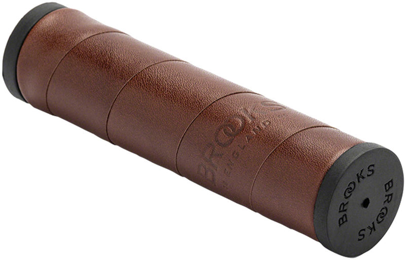 Load image into Gallery viewer, Brooks Willow Leather Grips - Antique Brown, 130/130mm

