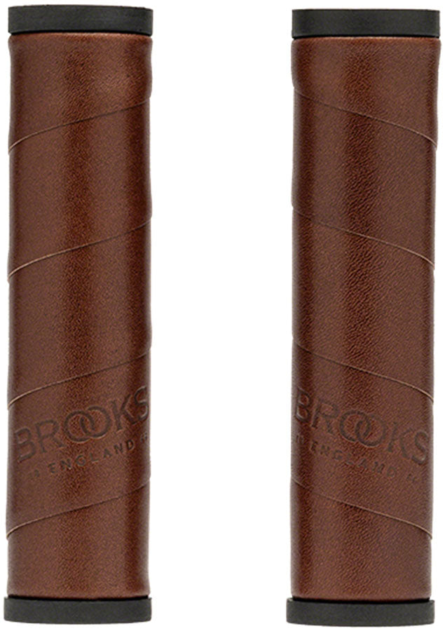 Load image into Gallery viewer, Brooks-Willow-Leather-Grips-Grips-No-130-Bicycle-Grips
