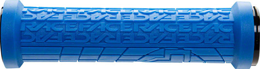 RaceFace Grippler Grips Blue Lock On 30mm Directional Ramped Logo Flangeless