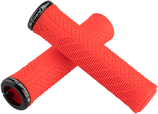 Lizard Skins Charger Evo Single Sided Lock-On, Grips, 136mm, Fire Red, Pair