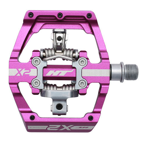 HT-Pedals-X2-Clipless-Pedals-with-Cleats-PEDL2654-Bicycle-Pedals
