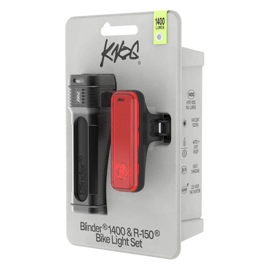 Knog Blinder 1400/R-150 Lights, Front/Rear Set, Blk
