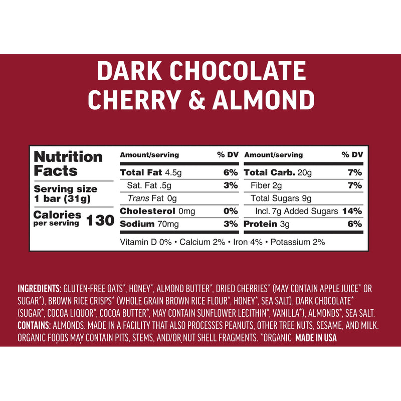 Load image into Gallery viewer, Kate's Real Food Mini Bar 1.1oz, 24/Box, Dark Choc/Cherry Almond
