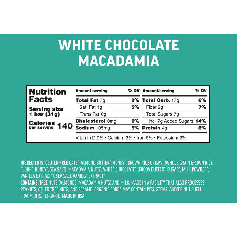 Load image into Gallery viewer, Kate's Real Food Mini Bar 1.1oz, 24/Box, White Chocolate Macadamia
