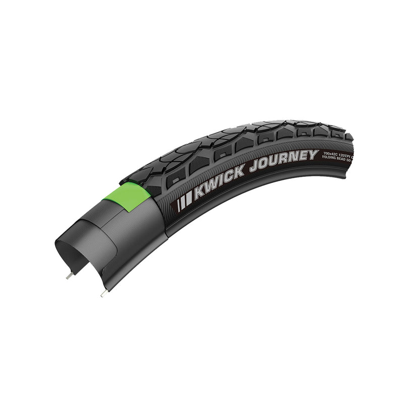 Load image into Gallery viewer, Kenda Kwick Journey Sport KS 700x38 Wire TPI 85 Black/Black Reflective Road Tire
