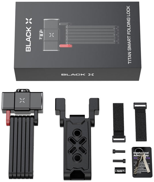 Onguard BLACK X Titan Smart Folding Lock BLE/Key SLBX-TI-FLD 31`/79cm