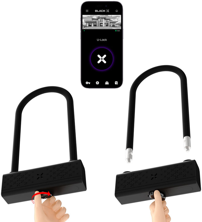 Load image into Gallery viewer, Onguard BLACK X Titan RockSolid Smart U-Lock BLE/Key SLBX-TI-ULRS 15mm 4.5`x9`

