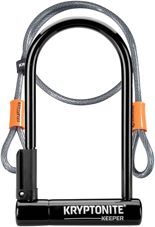 Load image into Gallery viewer, Kryptonite Keeper U-Lock Bundle with 4' Cable &amp; Bracket Durable Steel Security, Anti-Twist Double Deadbolt, Keyed Lock, Bike Accessories
