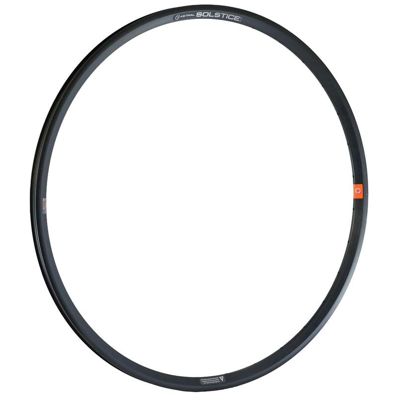 Load image into Gallery viewer, Astral Solstice Disc 700c Rim Lightweight, Tubeless-Ready, Black, Durable Aluminum Cycling Wheel Set (Qty: 2)
