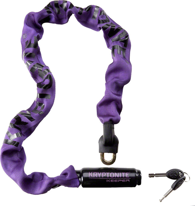 Load image into Gallery viewer, Kryptonite Keeper 785 Steel Chain Locks 7mm Manganese Steel, Integrated End-Link, Keyed, 85cm, Choice of Purple or Red
