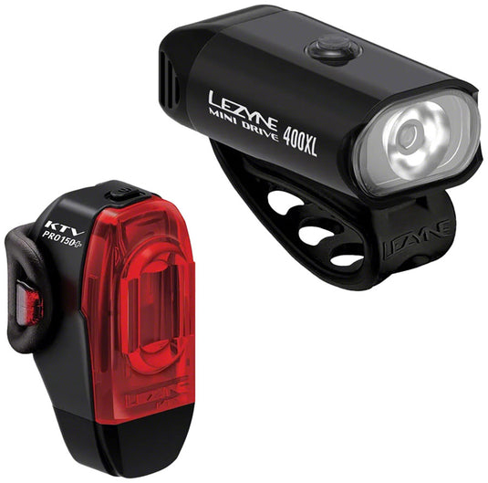 Lezyne-Mini-Drive-400XL-KTV-Drive-Pro-Headlight-&-Taillight-Set-Flash-HDLG0535