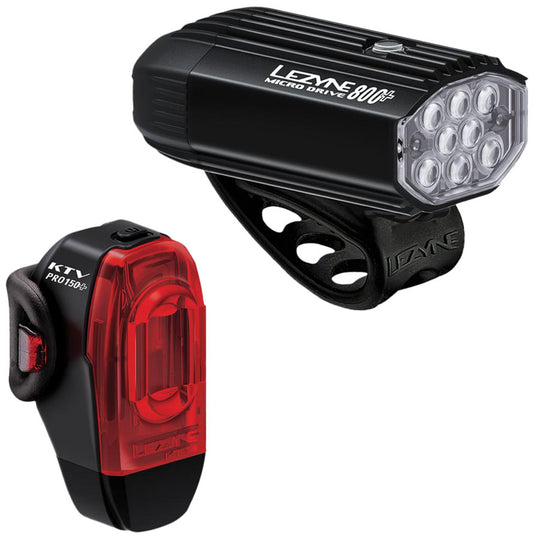 Lezyne-Micro-Drive-800-KTV-Drive-Pro-Headlight-&-Taillight-Set-Flash-LGST0338