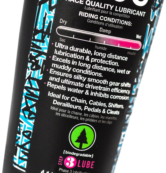 Muc-Off Bio Wet Bike Chain Lube - 120ml, Drip Water Repellant, Anti Corrosion