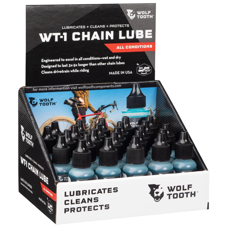 Load image into Gallery viewer, Wolf Tooth WT-1 All-Conditions Synthetic Chain Lube &amp; Drivetrain Treatment
