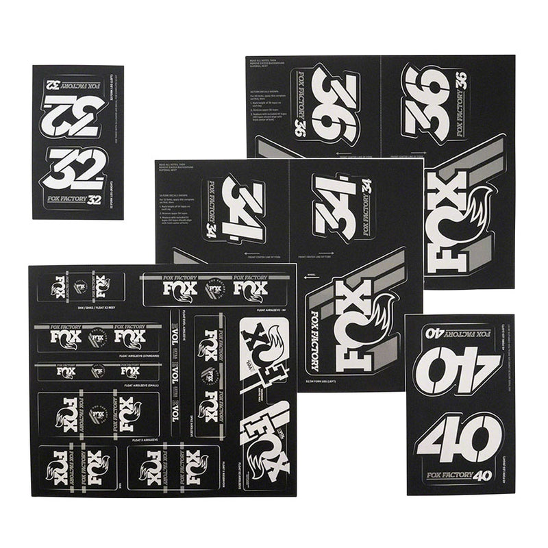 Load image into Gallery viewer, Fox Heritage Decal Kit for 32 34 36 40 Forks and DPS DPX2 FLOAT X2 Shocks Silver

