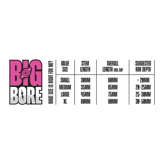 Muc-Off Big Bore Lite Tubeless Valve Stems - Small, 30mm, Pink