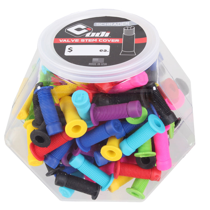 Load image into Gallery viewer, ODI Valve Stem Covers, Schrader, Assorted - 100/Jar

