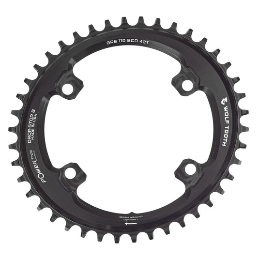 Wolf Tooth Drop-Stop ST 42T Asymmetric 110 BCD Chainring for Shimano GRX