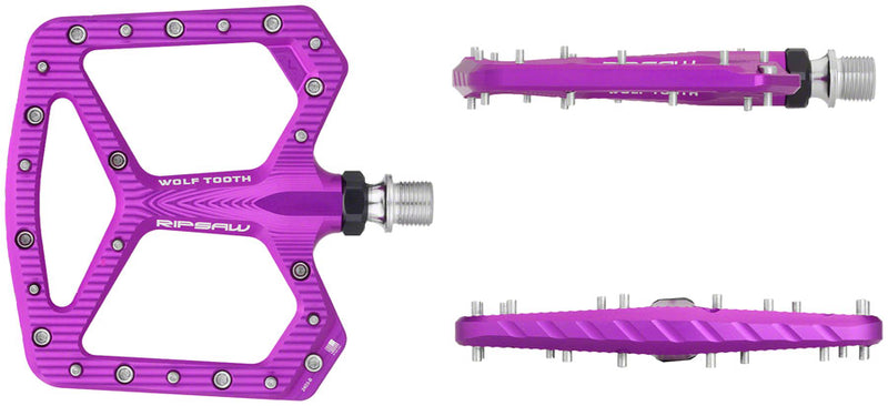 Load image into Gallery viewer, Wolf Tooth Ripsaw Aluminum Pedals - Platform, Aluminum, 9/16", Ultraviolet Purple
