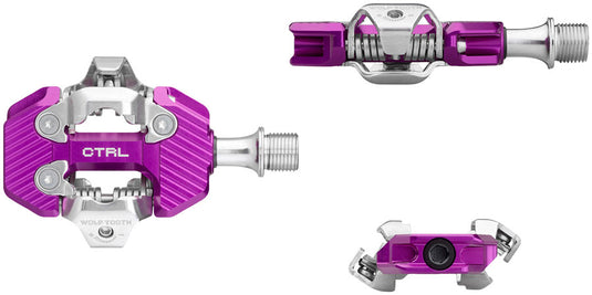 Wolf Tooth CTRL Trail Clipless Pedals - Dual Sided Clipless, Alloy, 9/16", Ultraviolet Purple, Pair, Shimano SPD