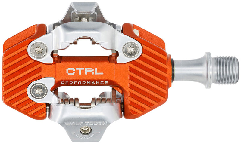 Load image into Gallery viewer, Wolf Tooth CTRL Trail Performance Clipless Pedals - Dual Sided Clipless, Alloy, 9/16", Orange, Pair, Shimano SPD
