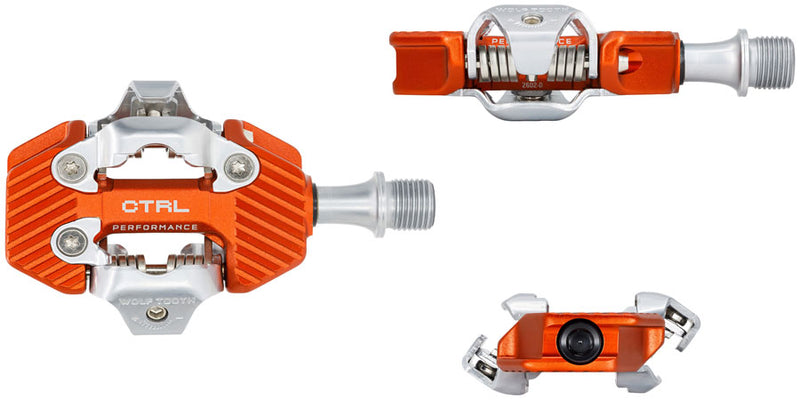 Load image into Gallery viewer, Wolf Tooth CTRL Trail Performance Clipless Pedals - Dual Sided Clipless, Alloy, 9/16", Orange, Pair, Shimano SPD
