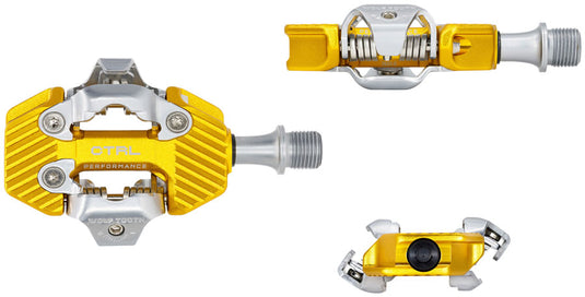 Wolf Tooth CTRL Trail Performance Clipless Pedals - Dual Sided Clipless, Alloy, 9/16", Gold, Pair, Shimano SPD