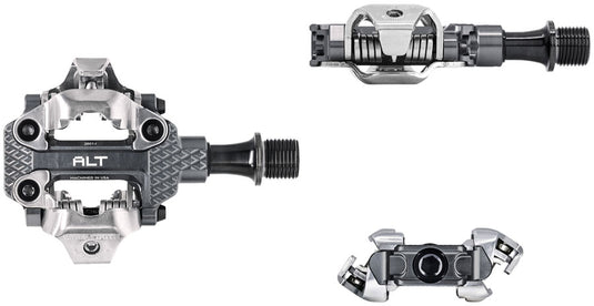 Wolf Tooth MK0 ALT XC Clipless Pedals - Dual Sided Clipless, Alloy, 9/16", Shadow Gray, Pair, Shimano SPD