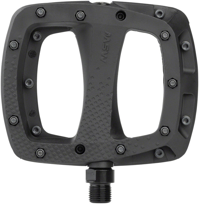 Load image into Gallery viewer, MSW Thump Pedals with Replaceable Pins - Platform, Composite, 9/16", Black
