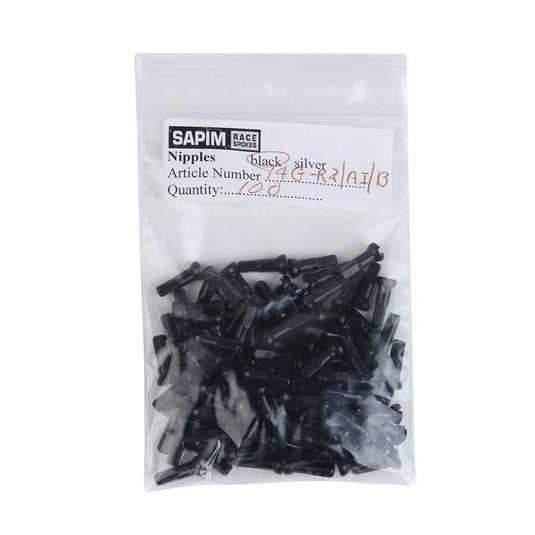 Sapim Alloy Polyax Nipple, 14g/14mm, Black, 100/Count