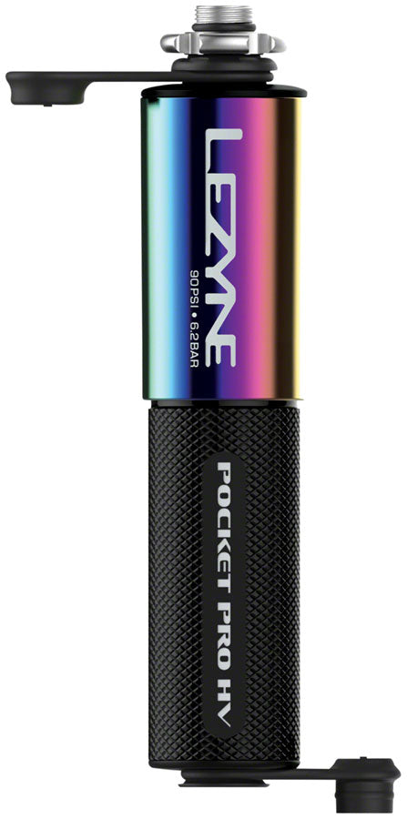 Lezyne Pocket Drive Pro HV Mini Pump - Aluminium, 90psi, Presta/Schrader, With Mount, Neo/Black