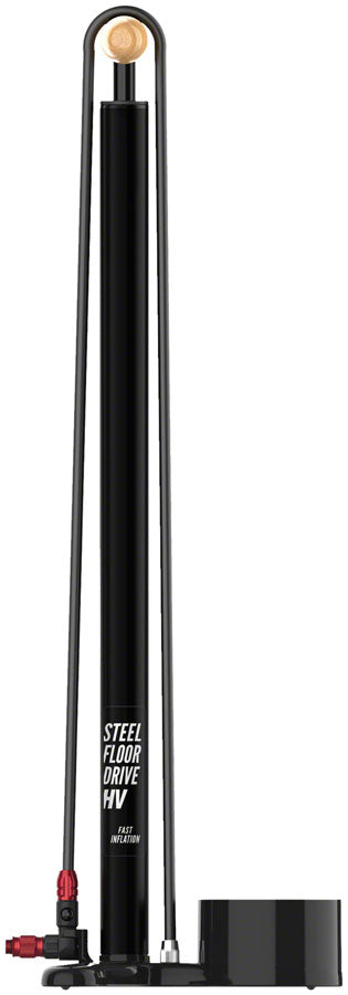 Lezyne Steel Floor Drive HV Floor Pump, ABS-1 Pro, Flat Black