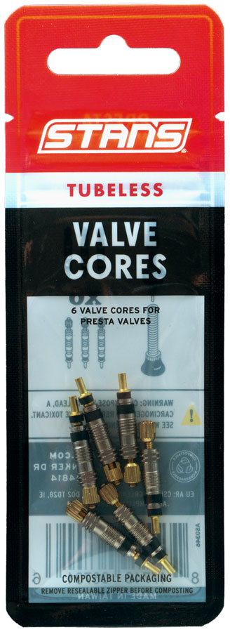 Stans Tubeless Universal Valve Cores Replacement Valve Cores Pack of 6