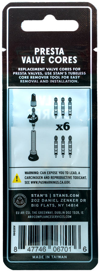 Load image into Gallery viewer, Stans Tubeless Universal Valve Cores Replacement Valve Cores Pack of 6
