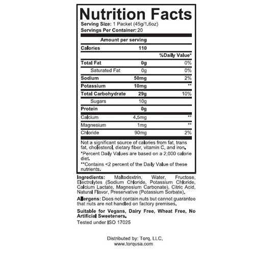 Torq Energy Gel, Lemon Drizzle, 15/Count