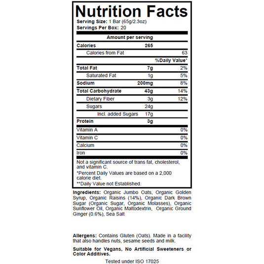 Torq Explore Bar, Organic Ginger Cake, 20/Count
