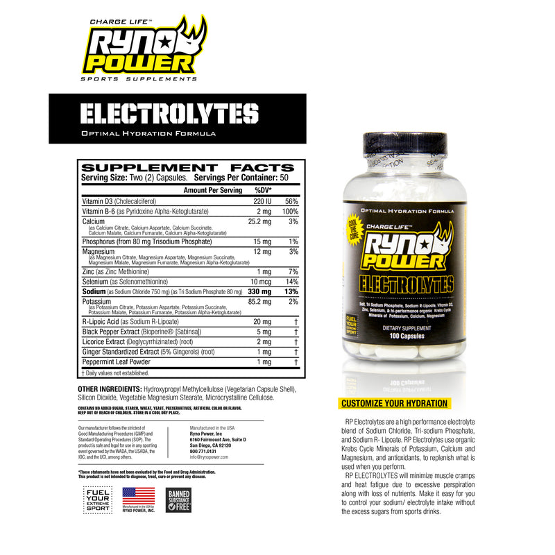 Load image into Gallery viewer, Ryno Power Electrolytes Capsules, 100/count
