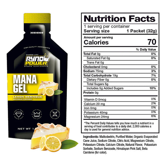 Ryno Power Mana Performance Gel Caddy, Lemon Meringue