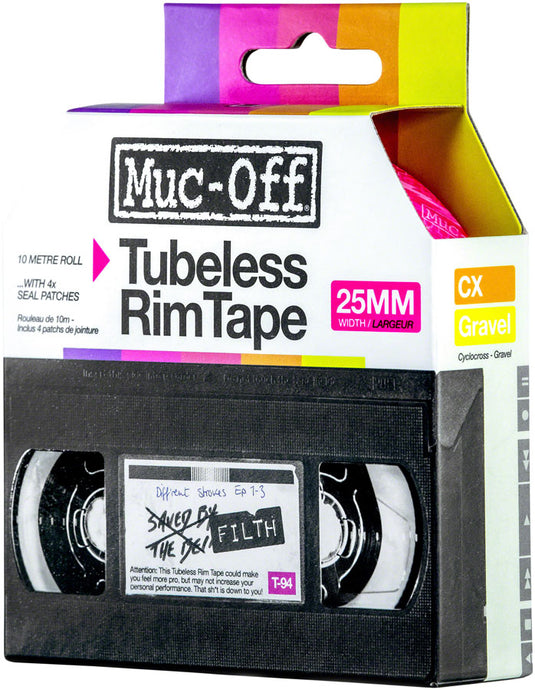 Pack of 2 Muc-Off Tubeless Rim Tape 10m Length Roll 25mm Width Adhesive