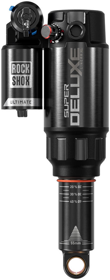 RockShox Super Deluxe Ultimate D1, Rear shock, 185x55, Shaft Eyelet: Trunnion, Body Eyelet: Standard, Token Loc 2,