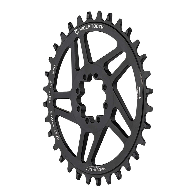 Load image into Gallery viewer, Wolf Tooth Direct Mount Chainring - 28t, SRAM Direct Mount, Drop-Stop B, For SRAM 8-Bolt Cranksets, 3mm Offset, Black
