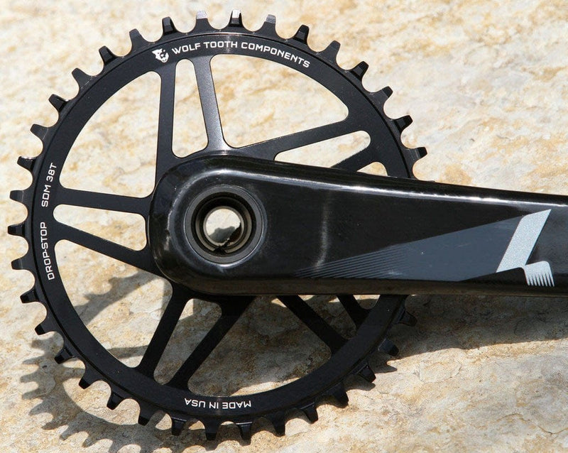 Load image into Gallery viewer, Wolf Tooth Direct Mount Chainring - 34t, SRAM Direct Mount, Drop-Stop B, For SRAM 3-Bolt Boost Cranks, 3mm Offset, Black
