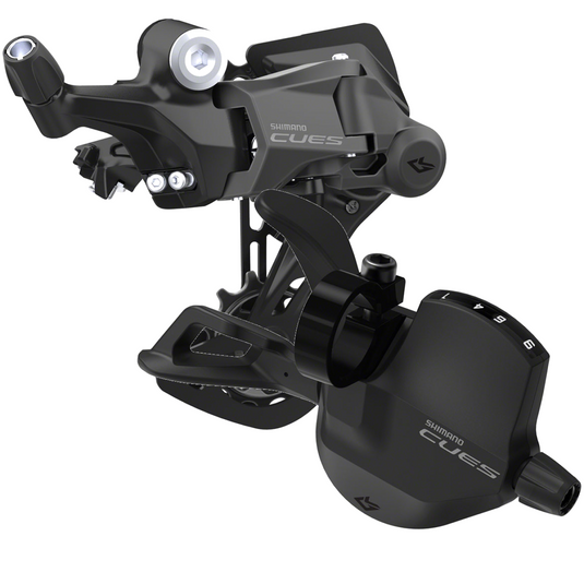 Shimano CUES 9-Speed LINKGLIDE Shifter & Rear Derailleur Bundle E-Bike Ready, Black, Trigger-Style, Gear-Display