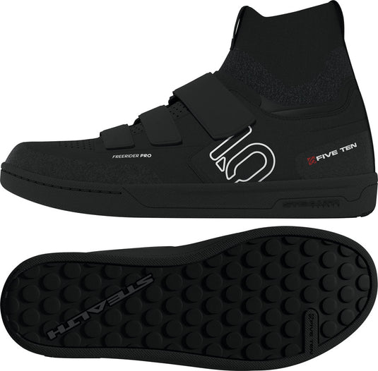 Five Ten Freerider Pro Mid VCS Flat Shoes - Men's, Black / Footwear White / Carbon, 9