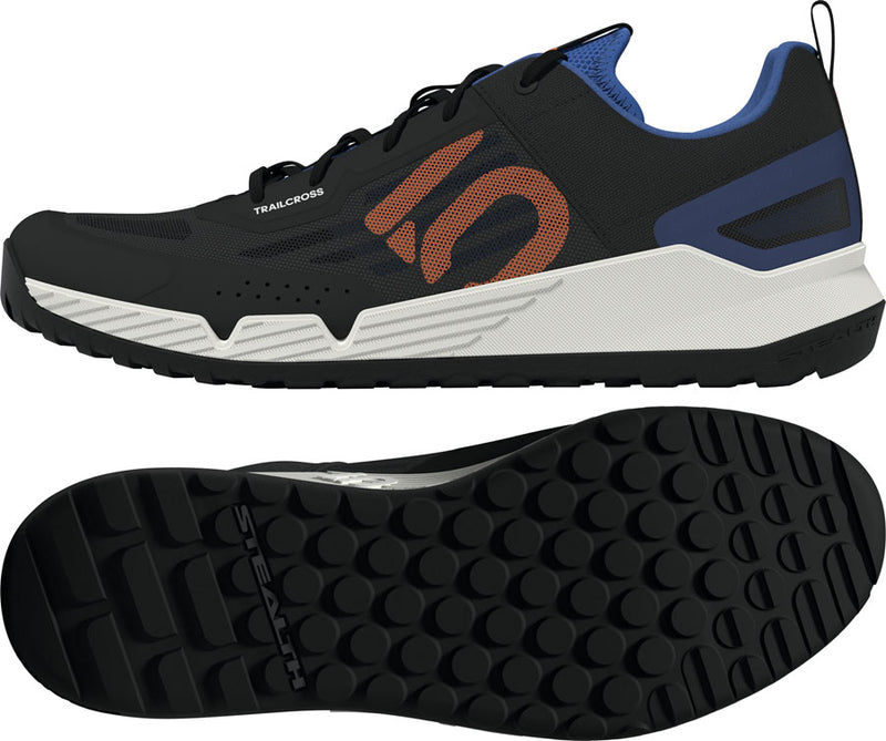 Load image into Gallery viewer, Five Ten Trailcross LT Flat Shoes - Men's, Core Black/Pure Orange/Ray Blue, 10.5
