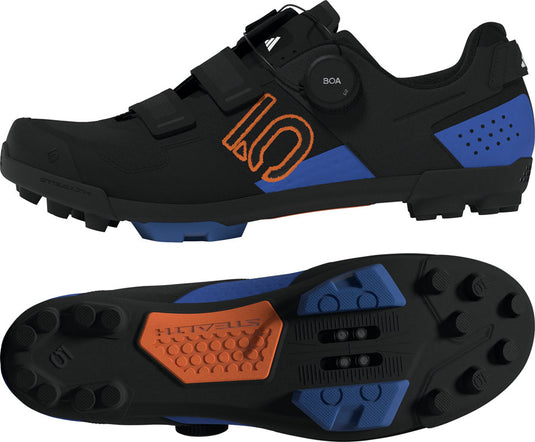 Five Ten Kestrel BOA Mountain Clipless Shoes - Men's, Core Black/Pure Orange/Ray Blue, 9