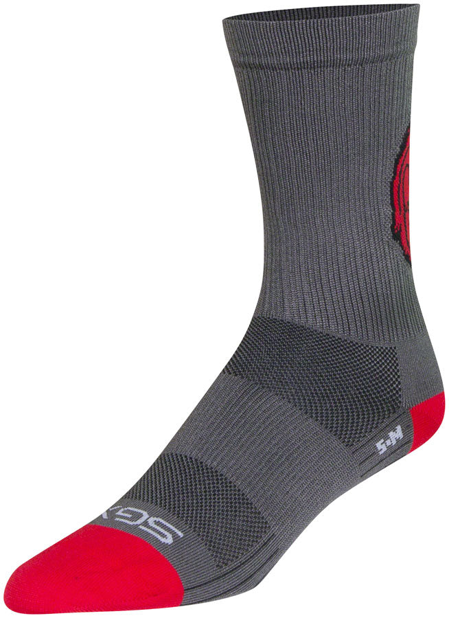 Load image into Gallery viewer, SockGuy SGX Rise and Grind Socks - 6", Gray, Large/X-Large
