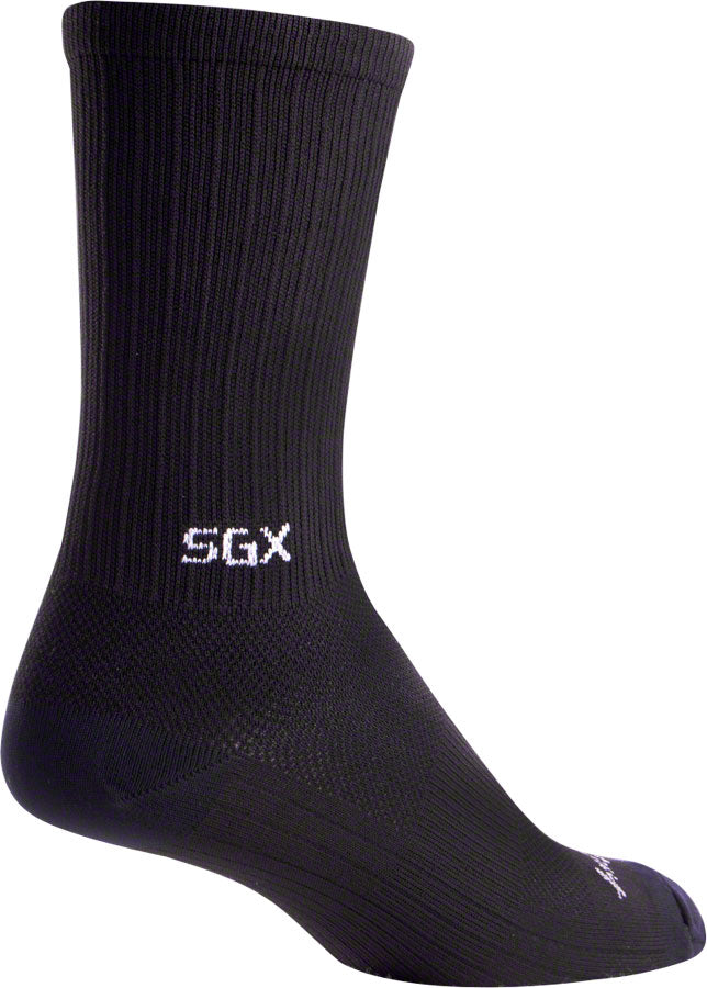 Load image into Gallery viewer, Pack of 2 SockGuy SGX Black Socks 6 inch Black Compression Large X-Large Unisex
