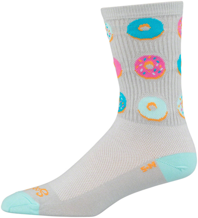Load image into Gallery viewer, SockGuy Crew Glazed Socks - 5", Gray, Small/Medium
